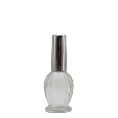 2020 new design shape 14ml empty clear beauty nail polish glass bottle with cap and brush 