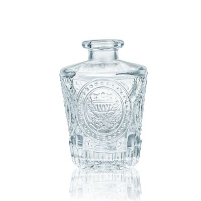 258g Fancy Engraving Decorative Bottles Crystal Vase Empty Aroma Reed Diffuser Glass