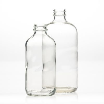 Supplier 500 ml 250 ml Empty Round Glass Boston Bottle with Screw Bakelite lid