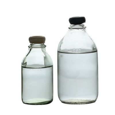 200 ml pharmaceutical glass injection bottle saline bottle with rubber stopper 