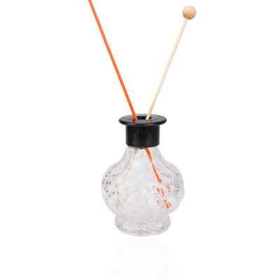 Decorative Gift Perfume Bottle Engraving Glass Bottle Air Freshener Empty Reed Diffuser Bottle 200ml