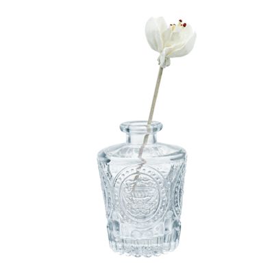 130ml embossed Empty Glass essential oil Diffuser Bottle