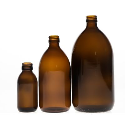 Wholesale 1 liter amber glass pharmaceutical bottle for syrup with tamper proof lids 