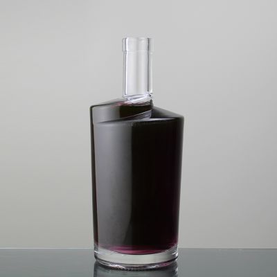 500ml Glass Vodka Custom Weight Special Shape Unique Heavy Base Alcohol Bottle 