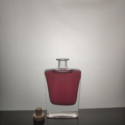 Cork top square 50ml glass spirit bottle mini alcohol bottle