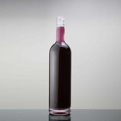 Cylindrical ropp finish extra white flint 750 ml liquor glass bottle