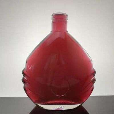 Liquor Vodka 750ml Custom Empty Brandy Flat Glass Bottle 