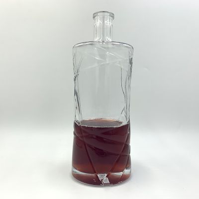 Round Clear Glass 1025ML Glass Bottle Wine 