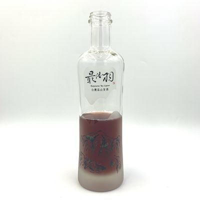 Roasted Flowers Round Glass Bottle With White Wine, Red Wine, Whiskey 