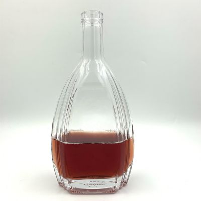 High Quality 700ml Oval Clear Empty Wine Glass Bottle