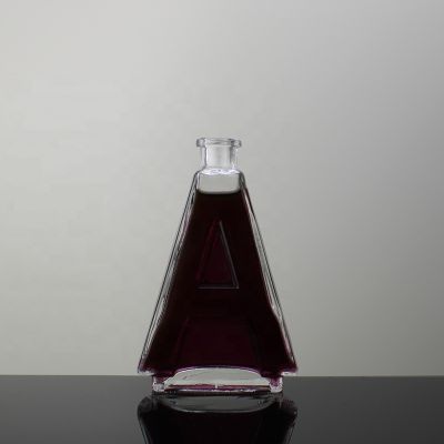Special A Shape Glass Flint Bottle 100ml With Cork Brandy Pulque Tequila Spirits Bottle 
