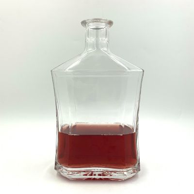 700ml Fashion Style High Quality Square Transparent Empty Wine Glass Bottle