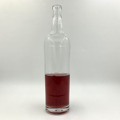  700ml Round Narrow Neck Clear Glass Bottle For Wine Rum Spirits Juice 