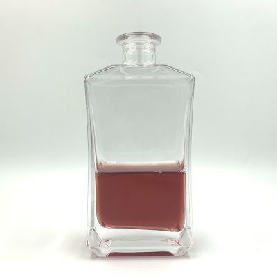 500ml High Quality Square Transparent Empty Wine Crystal Glass Bottle 