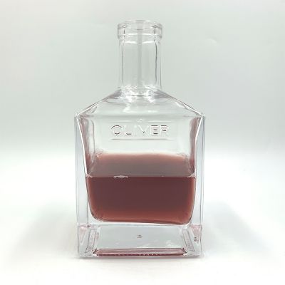 500ml High-grade Square Transparent Empty Wine Glass Bottle 