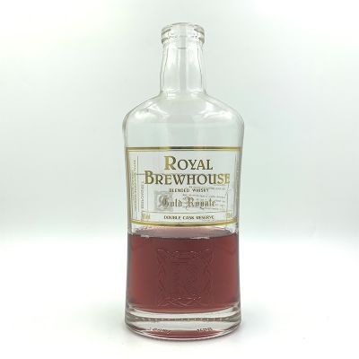 Custom 750ml Round Cheap Transparent Empty Wine Glass Bottle