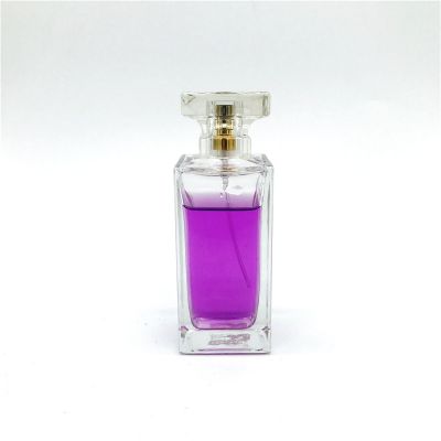 square glass gold pump spray perfume bottle 100 ml clear matte empty perfume spray bottle 