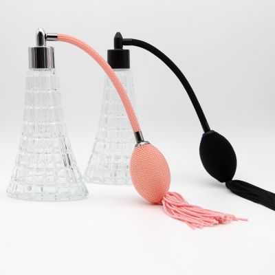100ml Eiffel tower triangle clear empty decorative car vent diffuser clear glass bottle with atomizer 