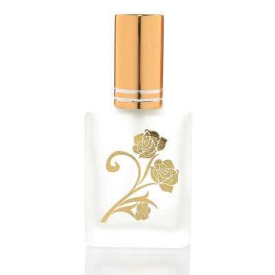 15ml 0.5oz Hot Stamping Surface Handling and Glass Material Square frosted perfume sprayer bottle