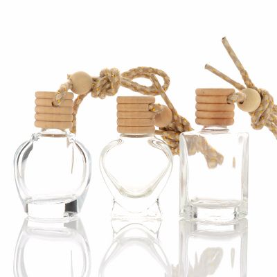 5ml 6ml 7ml 8ml 9ml 10ml Manufacture Perfume Glass Hanging Car Diffuser Bottle with Wooden Lid 