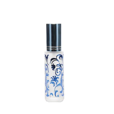 10ml factory blue frosted cylinder custom logo design empty pocket refillable spray perfume bottle glass 