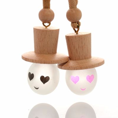 5ml empty wooden cap hanging car air freshener ball round mini perfume glass bottle 