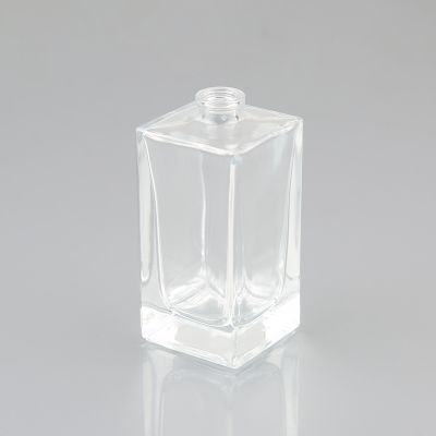 Custom size square clear glass perfume bottle for cosmetic packing 