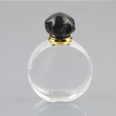 Manufacturer supply luxury perfume bottle glass container for man round glass perfume bottle for man 