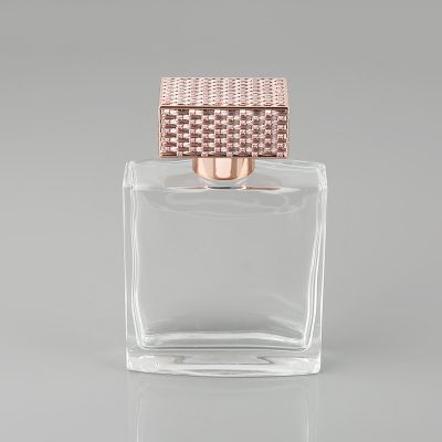 Exquisite Square 50ml Glass Perfume Bottle With plastic Cap 