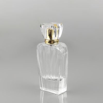Clear glass perfume bottle with PP lid and accept custom 