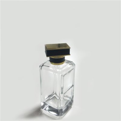 Refillable Perfume Bottle 100ml Portable Square Empty Glass Perfume Bottle with Spray Applicator 