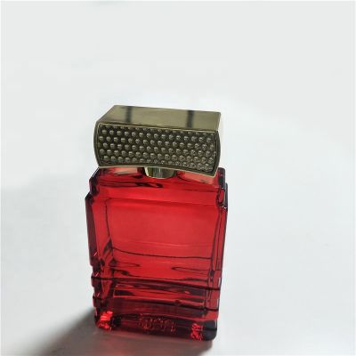 Red Glass Perfume Bottles 100ml Glass , Refillable Glass Perfume Bottle Supplier 