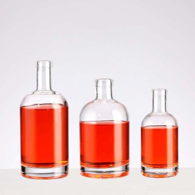 250ml 500ML 750ML 1000ml hot sale high quality glass bottle vodka glass bottles transparent glass bottles with cork stopper 