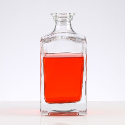 Factory Price Brandy Bottle Design Square Liquor Glass Bottle 500ml Vodka Bottle Price 