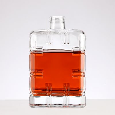 500ml 700m flint glass wine bottle wholesale glass wine liquor bottle Glass brandy bottles with lid 