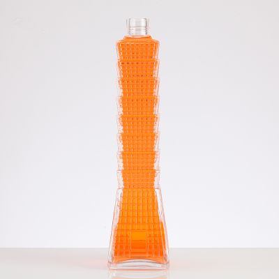 Delicate craft glass bottles for vodka and brandy 