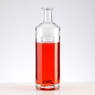 Factory hot sale 350ml 500ml vodka glass bottle 750ml rum glass bottle with cork 