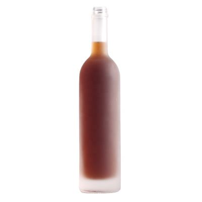 New Design Hot Sale Matte Glass Liquor Bottle Custom Frosted Glass Liquor Bottle With Screw Cap 