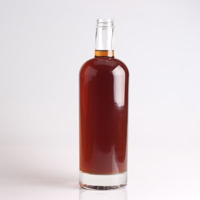 750ml small mouth delicate embossed high capacity whiskey bottle with stopper 