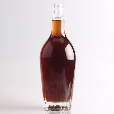 Best selling special shape artwork rainbow Transparent 500 ml liquor glass bottle 