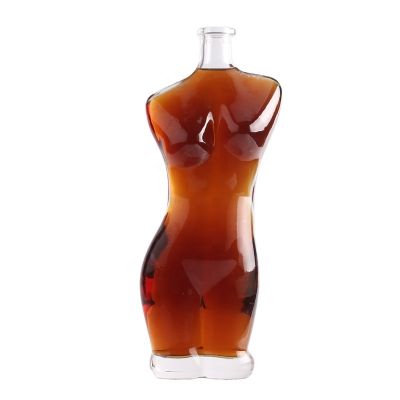 New Design Creative Custom Shaped Bottles 75cl Lady Body Shaped Glass Bottle FOr Wine Liquor Vodka 