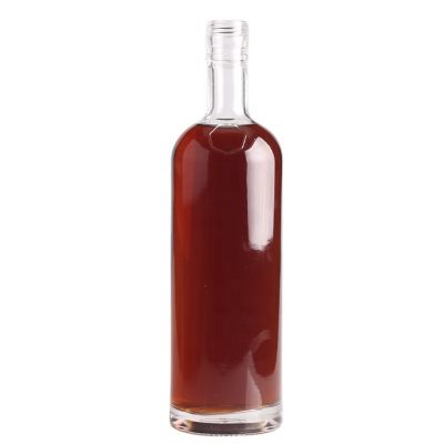 Fashion Design Elegant Emboss 750Ml Whiskey Glass Bottle With Screw Top 