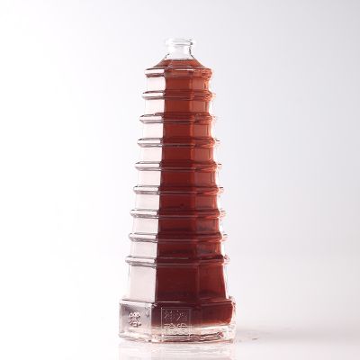 Latest design 375ml glass bottle for brandy, vodka, whisky and xo 