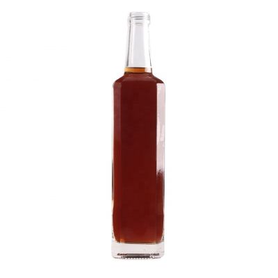 70Cl Latest Model Glass Bottles Square Shape Brandy Clear Glass Bottles With Aluminium Caps 