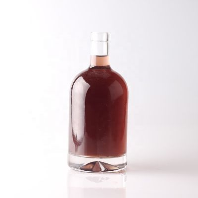 Popular 750ml Transparent Super Flint Glass Bottle 26oz Thick Bottom Crystal Liquor Bottles With Cork 
