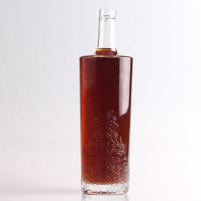 Factory Made Sophisticated Crystal 500ml Glass Bottles Clear Square Shape Whiskey Glass Bottles With Wood Cork 