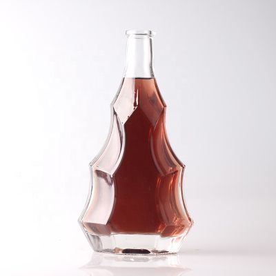 Hot Sale Thick Bottom Volcanic Shanped Creative 750ml Brandy Glass Bottle Price For Wholesale 