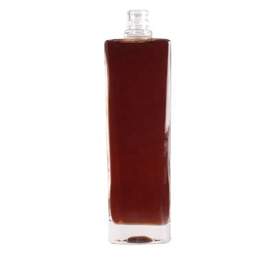 Low Prices Delicate Square Shape 750mlTequila Glass Bottle For Caps 