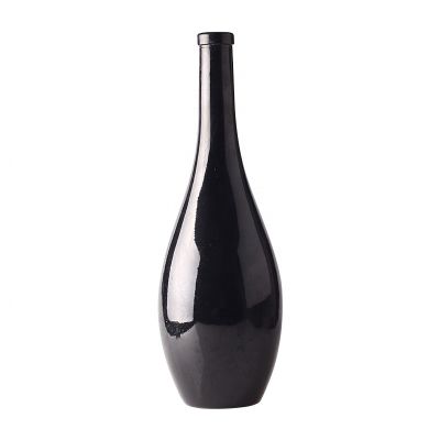 Unique Design 750ml Empty Black Bottle With Cork Mouth 750ml Spray Glass Bottle For Wholesale 