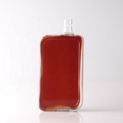 High Quality Rectangle 500ml Liquor Bottle Hot Sale Empty Clear Flint Liquor Wine Glass Bottle 